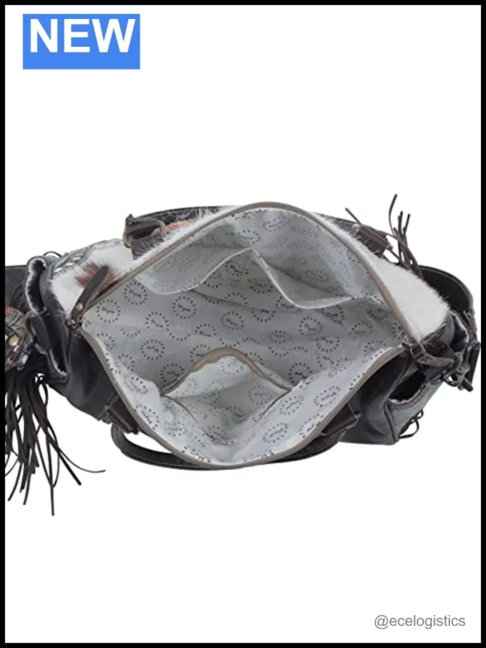 Myra Bag Flamenco Hobo Leather Shoulder Bag with Clasp Closure